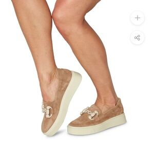 Softwaves Tais Platform Slip-on Suede Shoes Size 36.5 Size 6.5 or 7 Cuoio/Tan